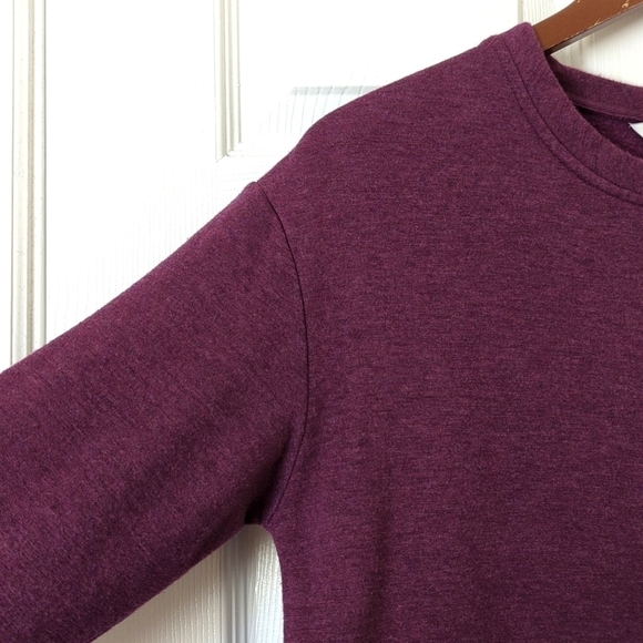 Orvis Classic Fleece Lined Oversized Pullover Crewneck Sweatshirt Plum Purple XS - Picture 3 of 13